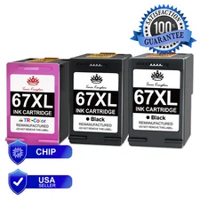 67 XL Ink Cartridge for HP 67XL Deskjet 2720 2755 4155 4158 Envy 6010 6055 6075