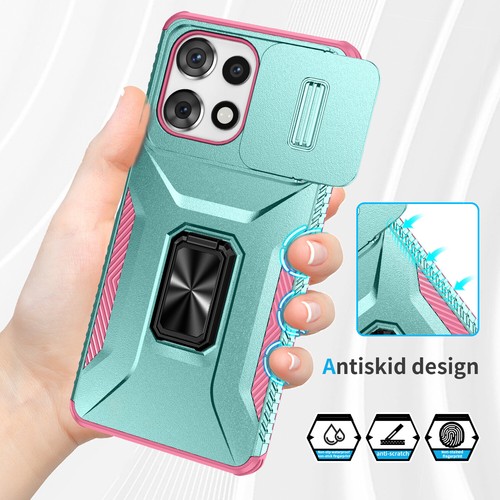 For Moto G/Power/Play Magnetic Ring Stand Rugged Mag Safe Case Slide Camera Lens - Picture 39 of 73