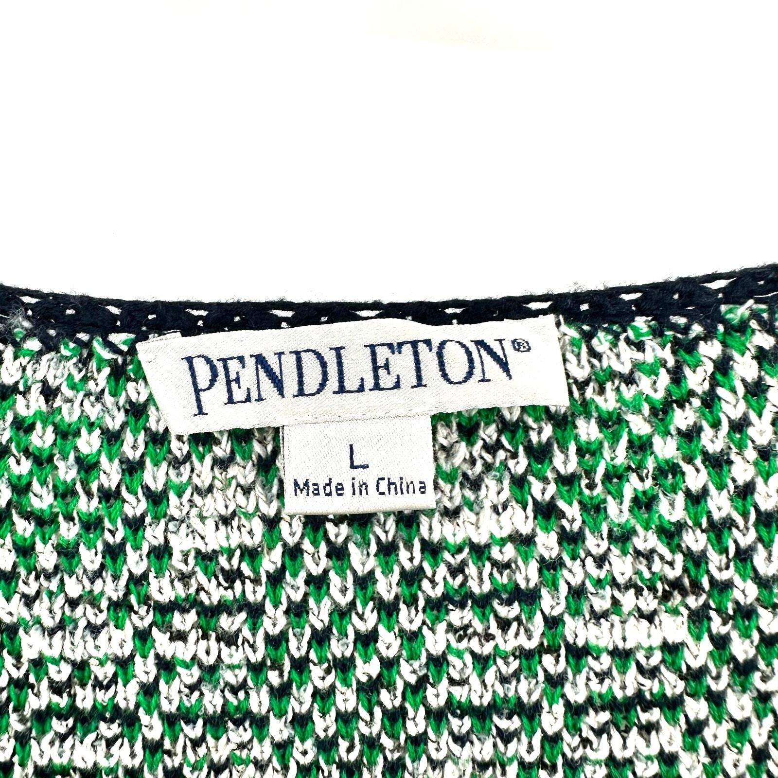 Pendleton Size Large Sweater Jacket Silk Green Bl… - image 3