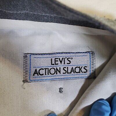 Levi's Action Slacks Gray Polyester Talon VTG 90s - Tag Levi's Action Slacks Gray Polyester Talon VTG 90s - Tag