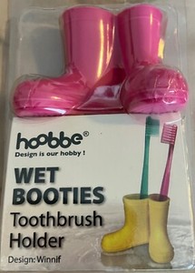 PINK TOOTH BRUSH HOLDER FOR KIDS 'WET BOOTIES'