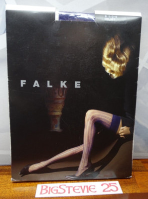 Falke  Net Stripes  Holds Up Size S Colour Velvet (Purple)  FREE P&P