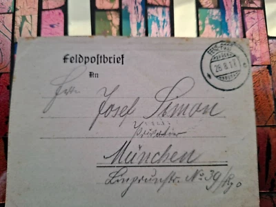 1. WK Feldpostbrief 28.08.1917 FELD-POST - Bild 1 von 3
