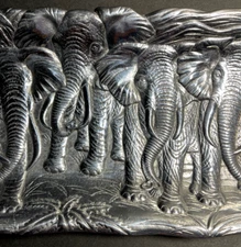 Arthur Court Vintage 1986 Elephant Oblong Serving Tray Platter Large 19”