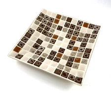 Mosaic Dish | Mid Century Modern | Brown/Cream/Rust | Used | Very Good