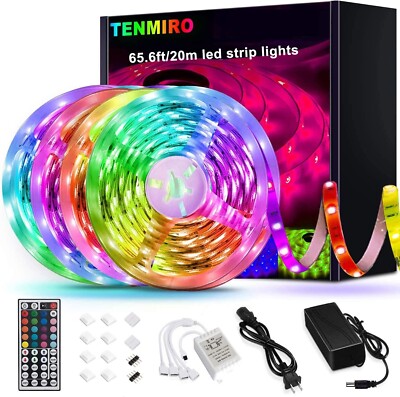 Tenmiro Strip Lights LED ''2BOXES''  RGB Color Changing Strips Kit 65.6Ft Per.  B8