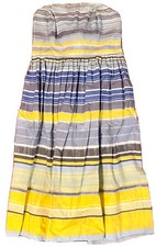 Anthropologie Strapless Midi dress Multicolor  Stripe Design size 2 MSRP $148.00