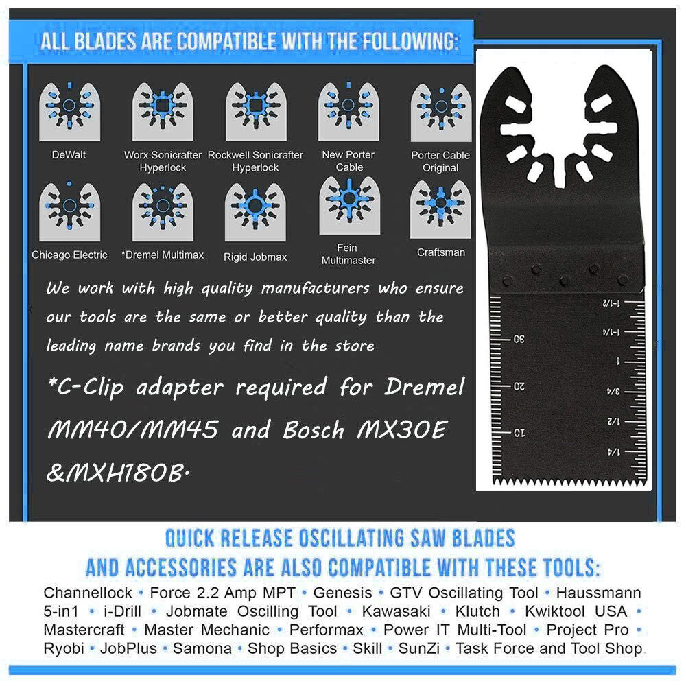 20Pcs Oscillating Multi Tool saw blades Wood Metal Cut Cutter For Dewalt Fein