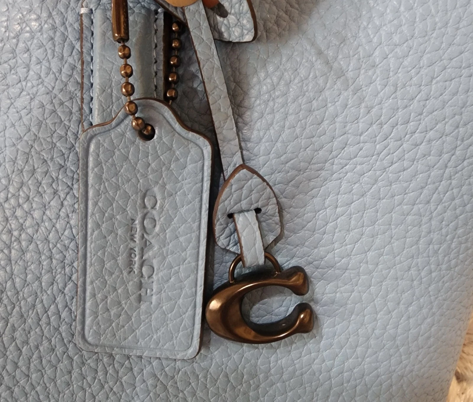 Borsa a tracolla Coach CE741 Cara borsa a mano in pelle blu piscina nuova