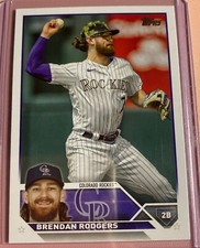 Béisbol Brendan Rodgers 2023 Topps #287 Colorado Rockies Serie 1 MLB Casi Como Nuevo