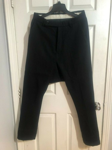 rick owens black drop crotch pants 38 