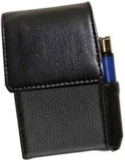 Black Leather Cigarette Hard Case Pouch Flip Top Lighter Holder 100's Regular