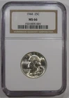1944 Washington Quarter NGC MS66