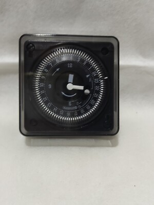 24 Stunden Mechanische Schalttafelmontage Timer Schwarz 240V 16A
