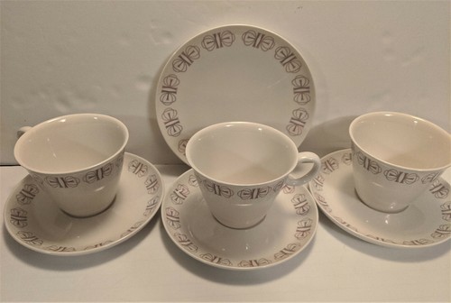 Franciscan MERRY GO ROUND Whitestone Ware Cups Saucers Bread Butter Plate Lot