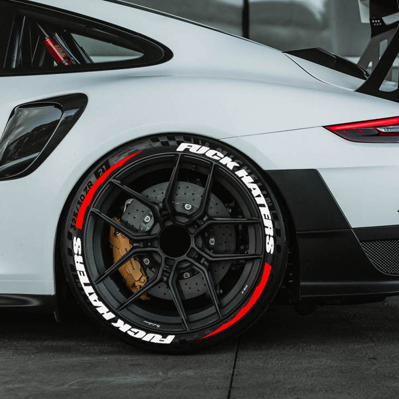22'' Wheels 8 Sets FXCK HATERS Tire Letters Sticker 1.06'' Font