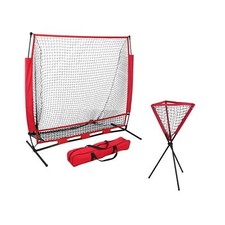 5' 5' Baseball Softball Net Batting Practice Training Net  Portable Ball Caddy