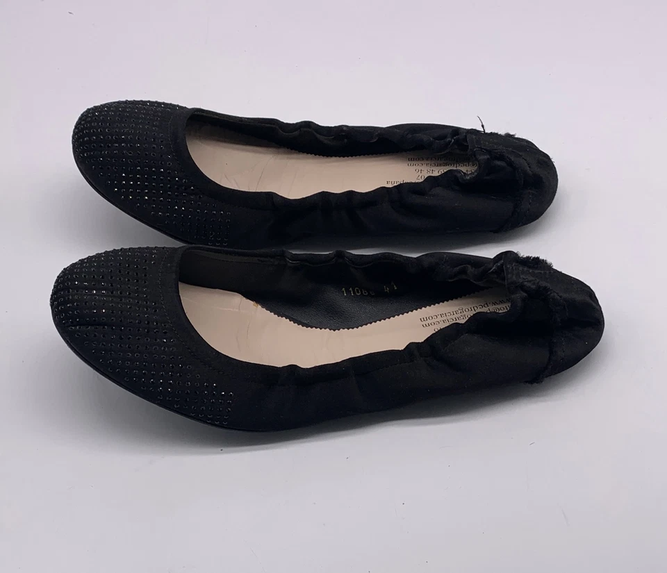 Pisos de ballet Pedro Garcia negros satinados con tachuelas talla 41 EE. UU. 11 Foto 3 de 4