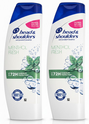 2 Pack Head & Shoulders Menthol Fresh Anti-Dandruff Shampoo 400ml Each