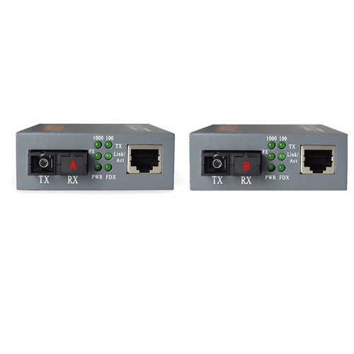 3km Gigabit Single Fiber SC Port External Power Supply Optical Media Converter r - Afbeelding 2 van 12