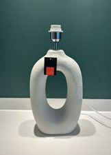 COLMORE Leuchte Ceramic Grey Pearl  Tischleuchte Lampenfuß Maritim Luxus 37 cm