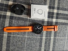 Garmin Fenix 8 47 mm AMOLED Slate Grey with Orange Silicone Band, Excellent