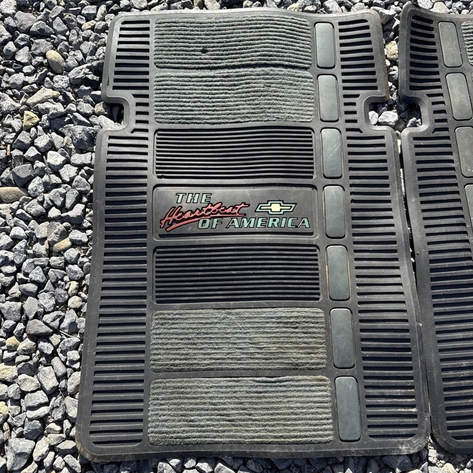 vtg Chevy Heartbeat of America Floor Mats GM Chevrolet Truck Car Plasticolor - Image 2 of 4