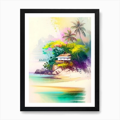 Ilha Do Mel Brasilien Aquarell Vergangenheit gerahmtes Wandbild Poster Leinwanddruck Bild