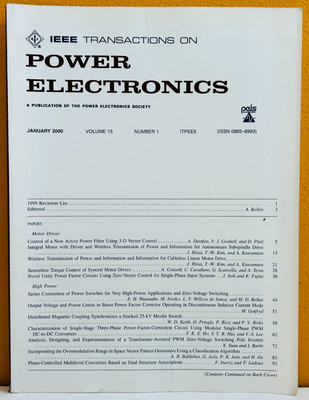 IEEE Transactions on Power Electronics (ISSN 0885-8993) 2000 Volume 15 Number 1.
