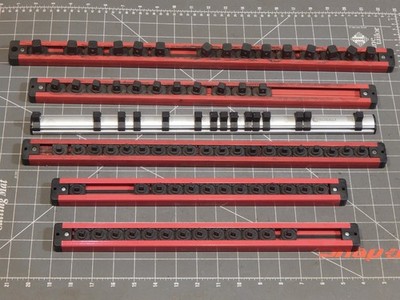 6Pc Set Lot Metal Magnetic Socket Rail Holder Organizer 1/4'' 3/8'' 1/2'' Drive Dr