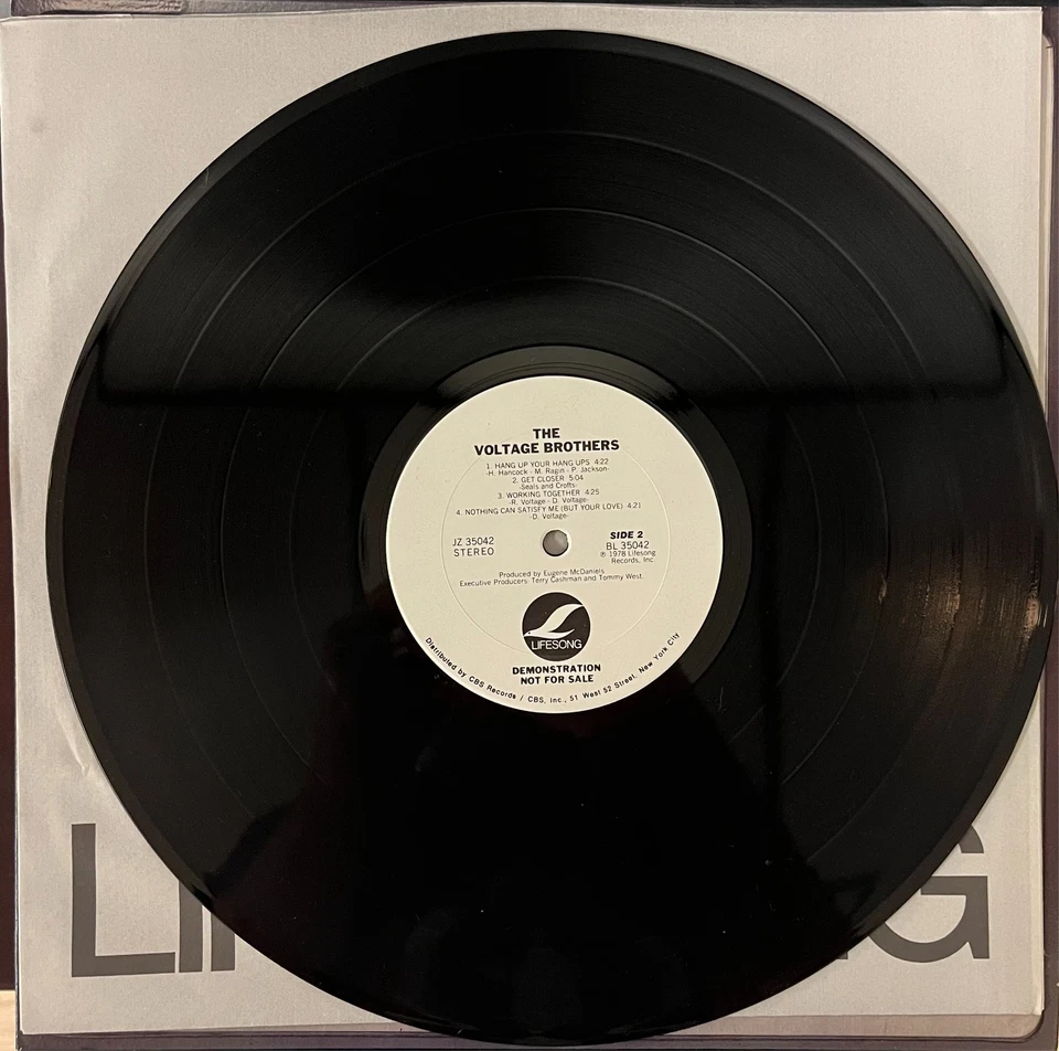 The Voltage Brothers Lifesong White Label Promo Vinyl Record LP! - Image 4 of 4