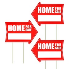 Estate Sale Signs 3 PCS 16x12 Inch Stakes Double Sided Directional Arrow Yard