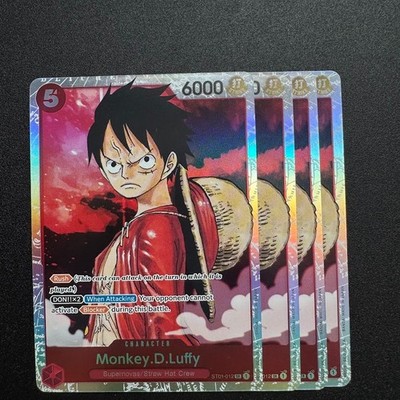 one piece tcg straw hat crew starter deck 4x Monkey.D.Luffy ST01-012 SR - One Piece TCG Starter Deck 1: Straw Hat  Crew
