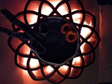 crafted wall art with lights on back