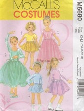 McCalls Schnittmuster 5680 Mädchen Schlittschuhlaufen Ballett Tanz Kostüme Größe 7-14 Neu