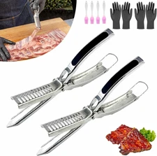 2 Sets Rib Membrane Removal Tool,Stainless Steel Rib Prep Tool Membrane Remover,