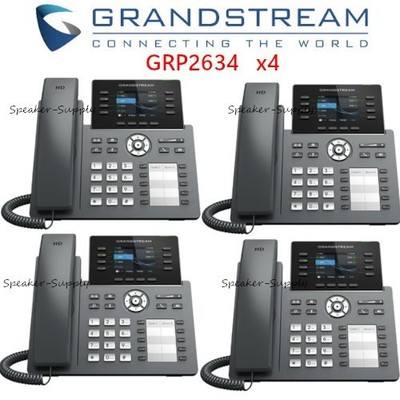 4 Pack Grandstream GRP2634 8-Line 4 SIP Office IP Phone PoE Bluetooth Gigabit