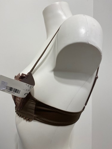 Simone Perele Adelaide Brown Bra 30C Demi Underwired Lace Half Cup Sheer lace - Picture 5 of 10