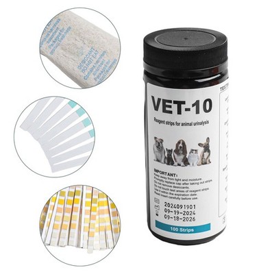 Pet Urine Test Strips 100 Count 10 Parameter Test for Urine Analysis UTI pH