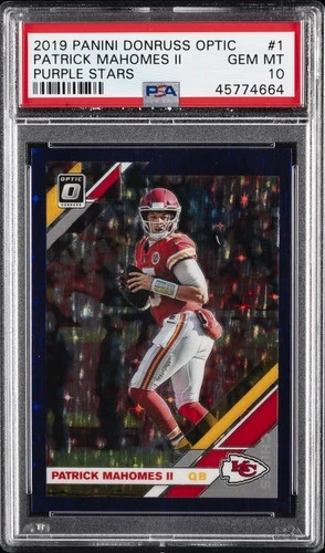 2019 PANINI DONRUSS OPTIC PURPLE STARS #1 PATRICK MAHOMES II #/25 PSA 10