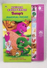 Barney's Magical Picnic Golden Sight 'n' Sound Story Book 1993 Talking Working