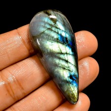 64 Ct Natural Labradorite Pear Cabochon Loose Gemstone For Pendant 46X21X8 mm