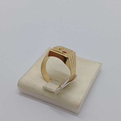 Anillo Hombre Con Serpiente Y Cristal Rojo Oro Amarillo 18KT 5,3 GR. N.21 (8036) - Imagen 4 de 12