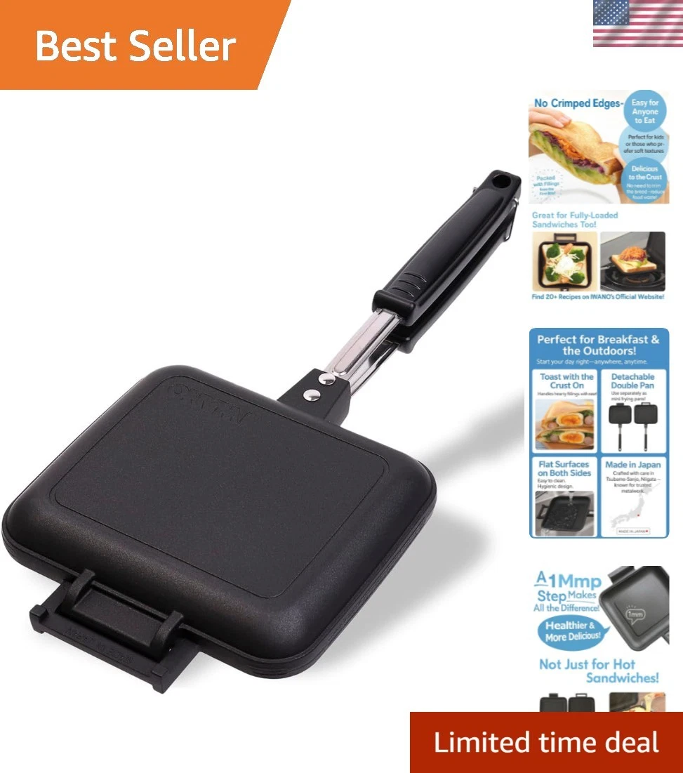 Stovetop Panini & Hot Sandwich Maker for Gas Stove, Non-Stick Detachable Pans...