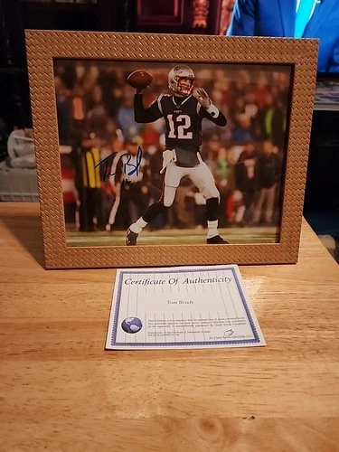 Tom Brady Autographed Signed 8x10, New England Patriots #12, Football With COA