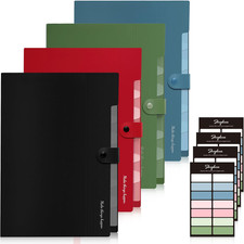 8 Pockets Accordion File Organizer, Expanding File Folders, Portable Document Pa
