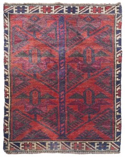 Rare Hand Knotted Vintage Afghan Taimani Balouch Wool Area Rug 4.6 x 2.4 Ft
