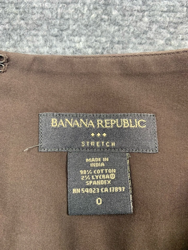 Banana Republic Skirt Womens Size 0 Brown Stretch Zipper - Image 4 of 4
