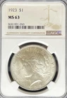 1923 Peace Dollar MS63 NGC (#PA8681001050)