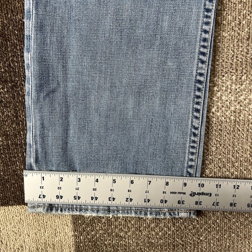 Jeans uomo American Eagle 33x34 bootcut effetto invecchiato baffi blu denim western - Foto 9 di 9